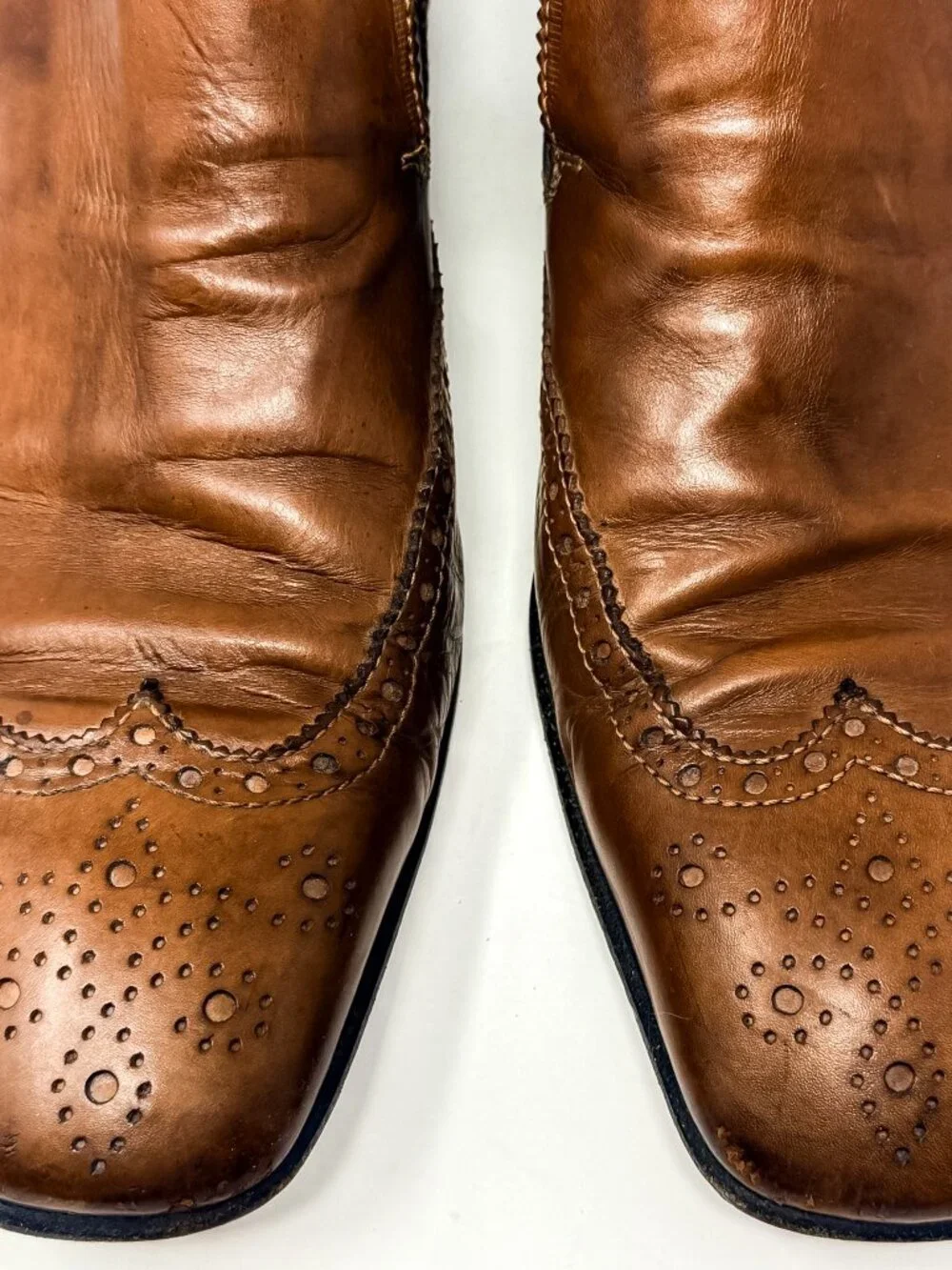Patrick Cox Adrian Brown Brogue Leather Loafers Men's UK 6 US 7 Vintage Italian